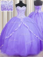 Classical Lavender Lace Up Quinceanera Dresses Beading and Appliques Sleeveless With Brush Train(SKU PSSW0588-5BIZ)