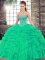 Low Price Turquoise Sleeveless Tulle Lace Up Quinceanera Dresses for Military Ball and Sweet 16 and Quinceanera
