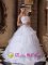 Pretty White Quinceanera Dress With Strapless Appliques Decorate Floor length Pick-ups Ball Gown In Annapolis Maryland/MD