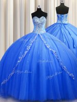 Adorable Sleeveless Brush Train Lace Up Beading 15 Quinceanera Dress