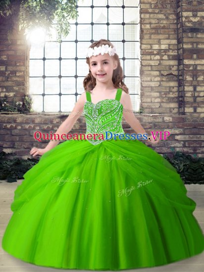 Custom Designed Sleeveless Lace Up Floor Length Beading Pageant Dress - Click Image to Close