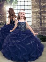 Sleeveless Beading and Ruffles Lace Up Little Girls Pageant Gowns