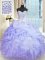 Perfect Lavender Lace Up Sweet 16 Dresses Beading and Ruffles Sleeveless Floor Length
