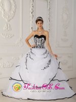 Spearfish South Dakota/SD Simple Satin and Organza White Floor-length For Appliques Quinceanera Dress Sweetheart Ball Gown