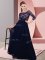 Sophisticated Black Empire Lace and Belt Vestidos de Damas Side Zipper Chiffon 3 4 Length Sleeve Floor Length