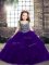 Wonderful Sleeveless Tulle Floor Length Lace Up Kids Pageant Dress in Purple with Beading