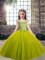 Excellent Ball Gowns Pageant Dress for Girls Olive Green Scoop Tulle Sleeveless Floor Length Lace Up