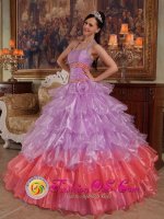Conwy Clwyd Lavender Halter Discount Quinceanera Dress With Ruffles Organza Beading For Graduation