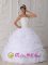 San Justo Argentina Gorgeous Ruffled White Quinceanera Dress In New York Lace Strapless Floor-length Organza Ball Gown