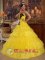 Rhyl Clwyd Yellow Layered Quinceanera Dress With Appliques Bodice Strapless In Illinois