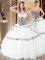 White Lace Up 15 Quinceanera Dress Ruffles Sleeveless Floor Length