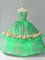Enchanting Sleeveless Organza Floor Length Lace Up Quinceanera Gowns in Green with Embroidery and Bowknot
