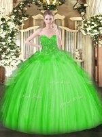Floor Length Ball Gown Prom Dress Tulle Sleeveless Lace(SKU SJQDDT1240002-2BIZ)