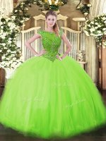 Shining Sleeveless Beading Floor Length Sweet 16 Quinceanera Dress