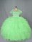 Colorful Sweetheart Sleeveless Sweet 16 Dress Floor Length Beading and Ruffles Organza