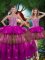 Multi-color Ball Gowns Beading and Ruffled Layers and Sequins Quinceanera Gowns Lace Up Organza Sleeveless Floor Length