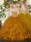 Organza Sleeveless Floor Length Quinceanera Gowns and Beading and Ruffles