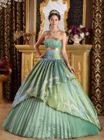 Kellogg Idaho/ID Appliques Discount Olive Green Quinceanera Dress Strapless Ruched Bodice Taffeta and Organza Ball Gown(SKU QDZY280-ABIZ)