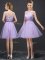 Scoop Organza Sleeveless Mini Length Court Dresses for Sweet 16 and Lace