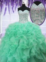 Beautiful Sequins Floor Length Apple Green Ball Gown Prom Dress Sweetheart Sleeveless Lace Up(SKU PSSW039-12BIZ)