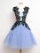 Sweet Light Blue Tulle Lace Up Straps Sleeveless Knee Length Court Dresses for Sweet 16 Lace
