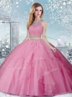 Ideal Sleeveless Clasp Handle Floor Length Beading 15th Birthday Dress
