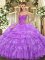 Fashion Floor Length Lavender Ball Gown Prom Dress Sweetheart Sleeveless Lace Up