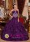 Bayaguana Dominican Republic Princess Beaded Decorate Sweetheart Popular Purple Quinceanera Dress with Tulle Ruffles