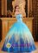 Siesta Key FL Gorgeous Multi-color Blue Quinceanera Dress with Sweetheart Neckline and Beading Decorate