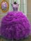 Elegant Scoop Sleeveless Organza 15th Birthday Dress Beading and Ruffles and Pick Ups Lace Up