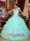 Fashionable Baby Blue One Shoulder Sweet 16 Dress With Appliques and Pick-ups For Formal Evening In Bathurst NSW