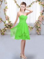 Custom Design Empire Quinceanera Court of Honor Dress Sweetheart Chiffon Sleeveless Knee Length Lace Up
