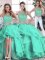 Super Turquoise Zipper Sweet 16 Quinceanera Dress Beading and Ruffles Sleeveless Floor Length
