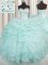 Sweetheart Sleeveless Lace Up Quinceanera Gowns Aqua Blue Organza