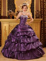 Challis Idaho/ID Custom Made Taffeta Dark Purple Sweetheart Appliques and Pick-ups for Quinceanera Dress(SKU QDZY126-GBIZ)