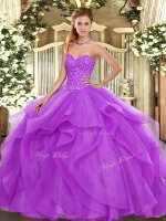 Lilac Sweetheart Neckline Beading and Ruffles Vestidos de Quinceanera Sleeveless Lace Up(SKU SJQDDT1507002-2BIZ)