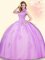 Popular Floor Length Ball Gowns Sleeveless Lilac 15th Birthday Dress Backless