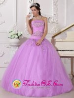 Pretty Lavender Beaded embellishment Tulle Quinceanera Dress In Camiri Blivia(SKU QDZY667y-1BIZ)