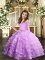 Beauteous Straps Sleeveless Organza Child Pageant Dress Ruffled Layers Lace Up