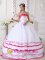 Pandy Gwent Multi-color Ruched Layered Appliques Quinceanera Gowns With Strapless For Sweet 16