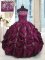 Sleeveless Beading and Appliques and Embroidery and Pick Ups Lace Up Quinceanera Gown