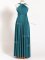 Exceptional Teal Chiffon Backless Straps Sleeveless Floor Length Quinceanera Court Dresses Ruching