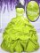 Top Selling Yellow Green Lace Up Strapless Appliques and Pick Ups Quinceanera Gowns Taffeta Sleeveless