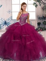 Fashionable Floor Length Fuchsia 15 Quinceanera Dress Scoop Sleeveless Zipper(SKU SJQDDT2086002-9BIZ)