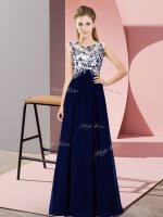 Exquisite Royal Blue Damas Dress Wedding Party with Beading and Appliques Scoop Sleeveless Zipper(SKU BMT0377-12BIZ)