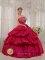 Beautiful Hot Pink Beaded Decorate Bust For Quinceanera Dress With Hand Made Flowers In Grand Forks North Dakota/ND