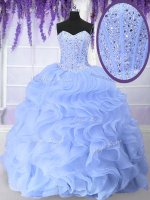 Light Blue Sweetheart Lace Up Beading and Ruffles Sweet 16 Dress Sleeveless(SKU PSSW0139-7BIZ)