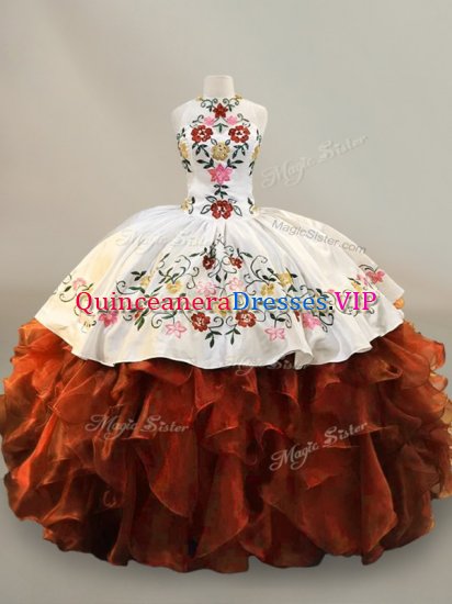 Hot Selling Sleeveless Embroidery and Ruffles Lace Up Quinceanera Dresses - Click Image to Close