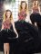 Black Ball Gowns Beading and Embroidery Quince Ball Gowns Lace Up Tulle Sleeveless Floor Length