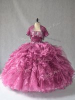 Glorious Burgundy Strapless Neckline Beading and Ruffles Ball Gown Prom Dress Sleeveless Lace Up(SKU PSSW1016-3BIZ)